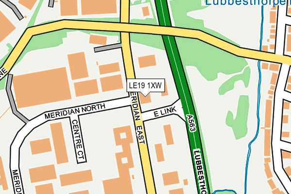 LE19 1XW map - OS OpenMap – Local (Ordnance Survey)