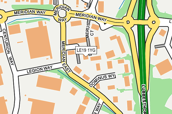 LE19 1YG map - OS OpenMap – Local (Ordnance Survey)