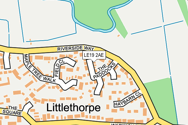 LE19 2AE map - OS OpenMap – Local (Ordnance Survey)