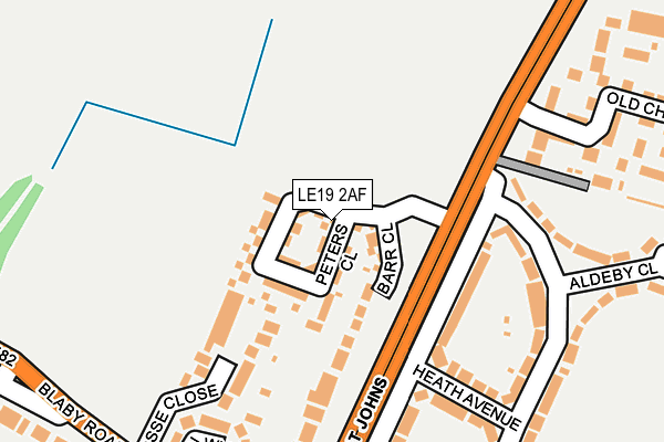 LE19 2AF map - OS OpenMap – Local (Ordnance Survey)