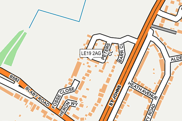 LE19 2AG map - OS OpenMap – Local (Ordnance Survey)