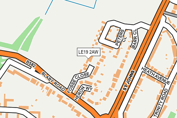 LE19 2AW map - OS OpenMap – Local (Ordnance Survey)