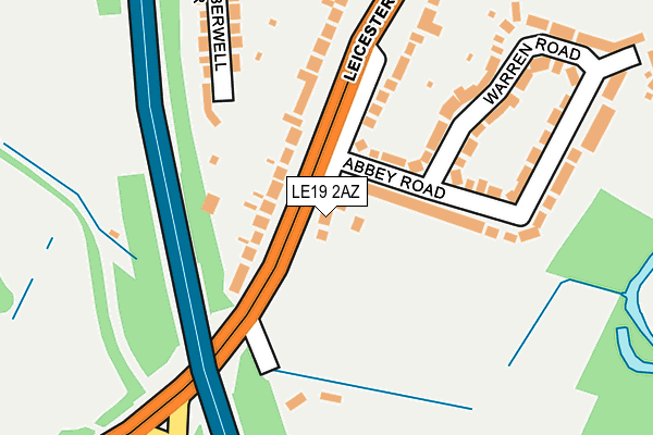 LE19 2AZ map - OS OpenMap – Local (Ordnance Survey)