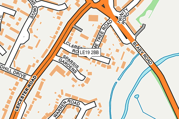 LE19 2BB map - OS OpenMap – Local (Ordnance Survey)