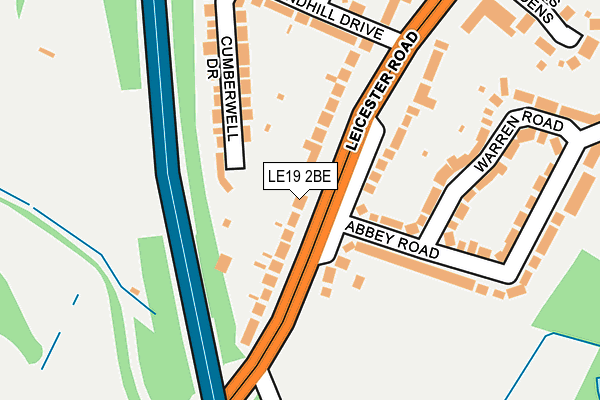 LE19 2BE map - OS OpenMap – Local (Ordnance Survey)
