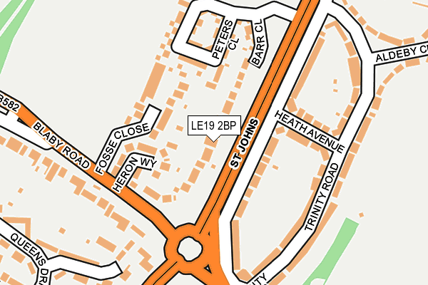 LE19 2BP map - OS OpenMap – Local (Ordnance Survey)
