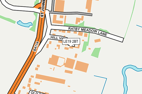 LE19 2BT map - OS OpenMap – Local (Ordnance Survey)