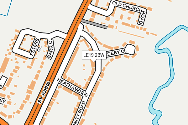 LE19 2BW map - OS OpenMap – Local (Ordnance Survey)