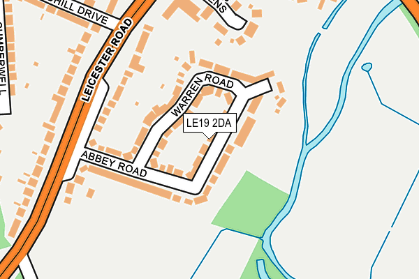 LE19 2DA map - OS OpenMap – Local (Ordnance Survey)