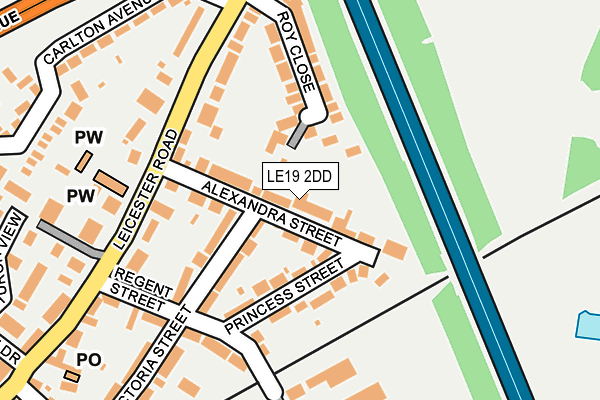 LE19 2DD map - OS OpenMap – Local (Ordnance Survey)