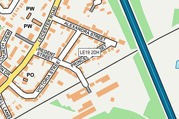 LE19 2DH map - OS OpenMap – Local (Ordnance Survey)