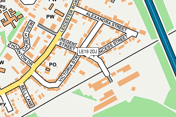 LE19 2DJ map - OS OpenMap – Local (Ordnance Survey)
