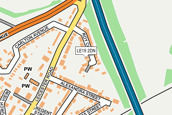 LE19 2DN map - OS OpenMap – Local (Ordnance Survey)