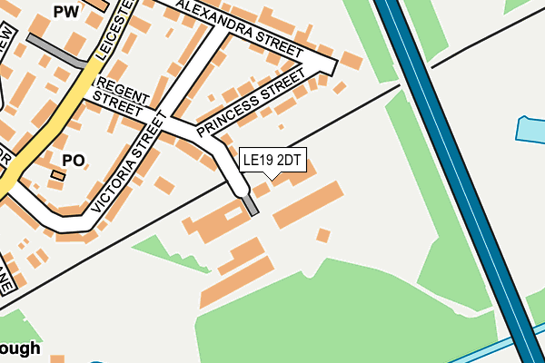 LE19 2DT map - OS OpenMap – Local (Ordnance Survey)