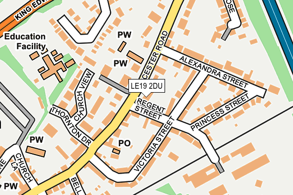 LE19 2DU map - OS OpenMap – Local (Ordnance Survey)