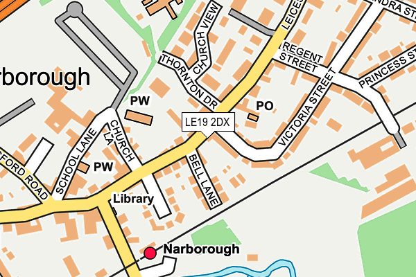 LE19 2DX map - OS OpenMap – Local (Ordnance Survey)