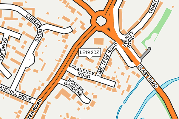LE19 2DZ map - OS OpenMap – Local (Ordnance Survey)