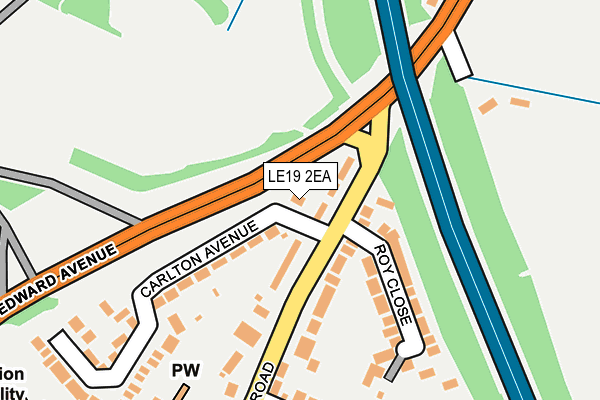 LE19 2EA map - OS OpenMap – Local (Ordnance Survey)