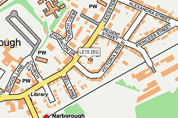 LE19 2EG map - OS OpenMap – Local (Ordnance Survey)