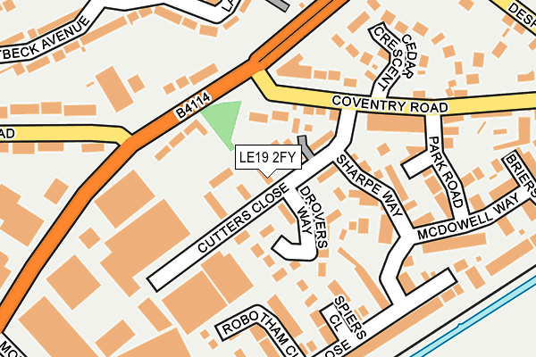 LE19 2FY map - OS OpenMap – Local (Ordnance Survey)