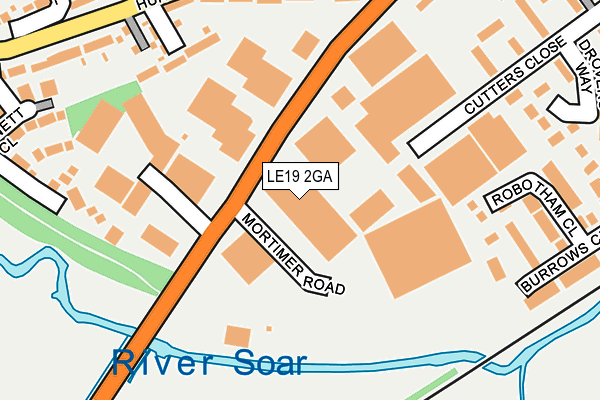 LE19 2GA map - OS OpenMap – Local (Ordnance Survey)