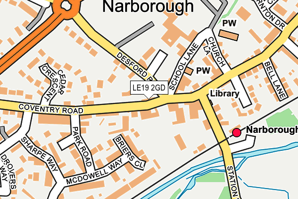 LE19 2GD map - OS OpenMap – Local (Ordnance Survey)