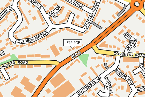 LE19 2GE map - OS OpenMap – Local (Ordnance Survey)