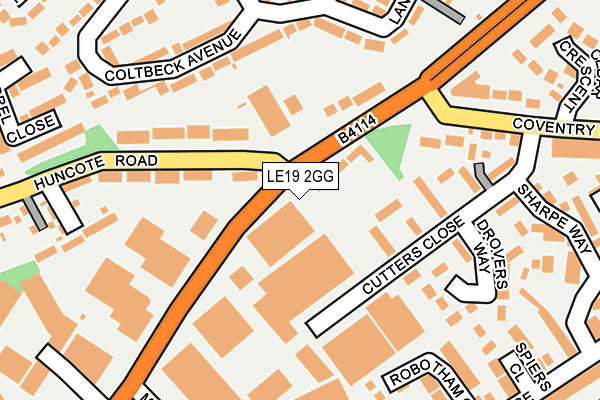 LE19 2GG map - OS OpenMap – Local (Ordnance Survey)