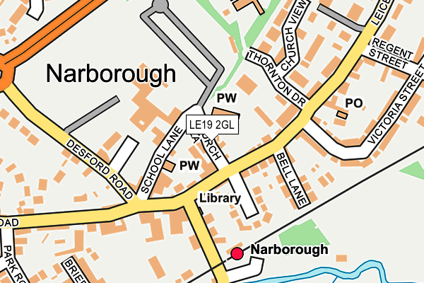 LE19 2GL map - OS OpenMap – Local (Ordnance Survey)