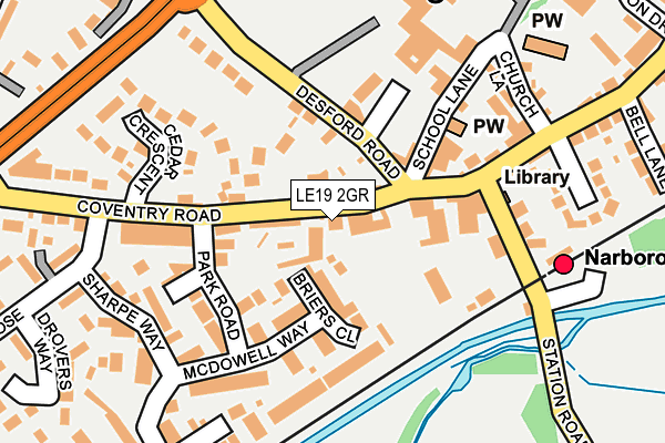 LE19 2GR map - OS OpenMap – Local (Ordnance Survey)