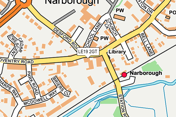 LE19 2GT map - OS OpenMap – Local (Ordnance Survey)