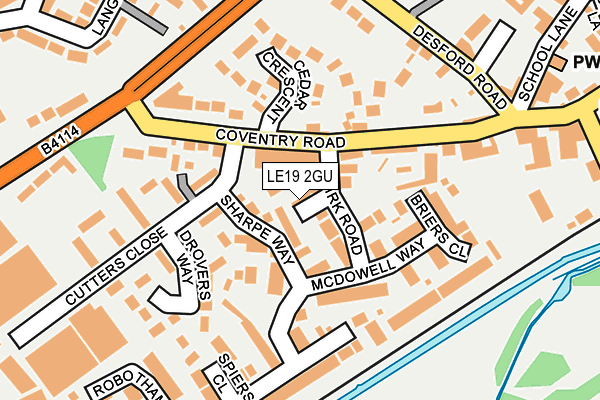 LE19 2GU map - OS OpenMap – Local (Ordnance Survey)