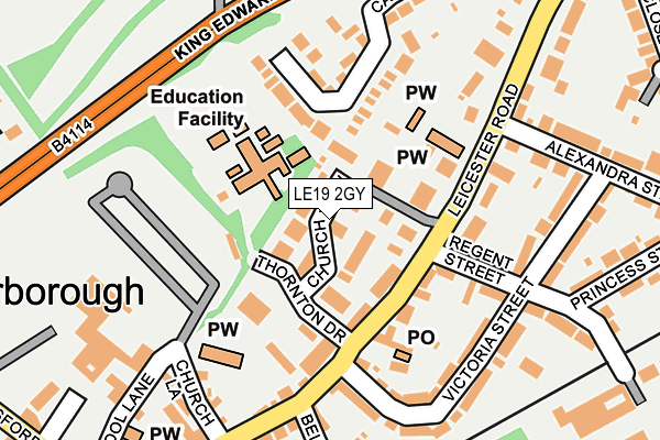 LE19 2GY map - OS OpenMap – Local (Ordnance Survey)