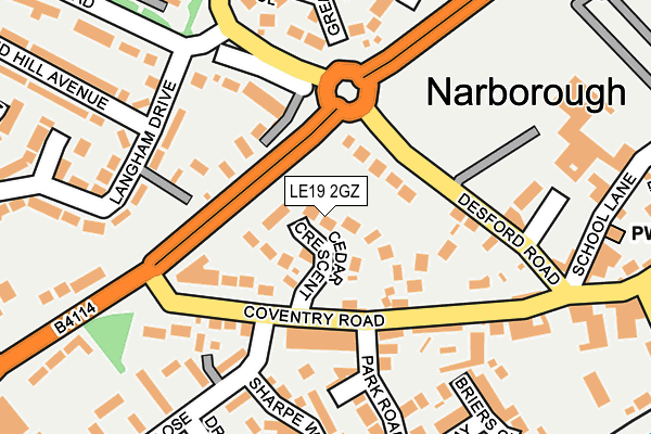 LE19 2GZ map - OS OpenMap – Local (Ordnance Survey)