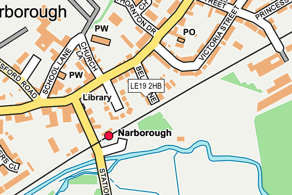 LE19 2HB map - OS OpenMap – Local (Ordnance Survey)