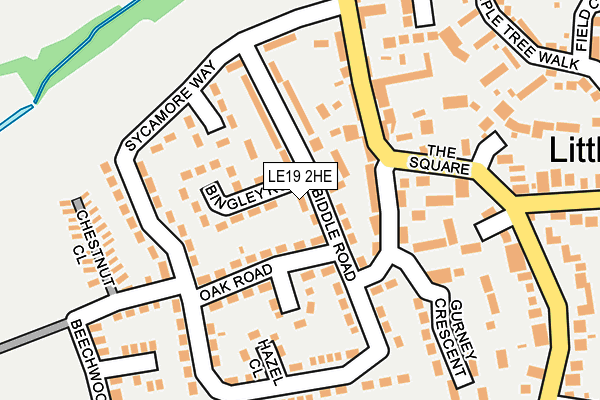 LE19 2HE map - OS OpenMap – Local (Ordnance Survey)
