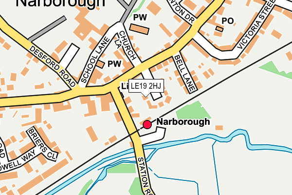 LE19 2HJ map - OS OpenMap – Local (Ordnance Survey)