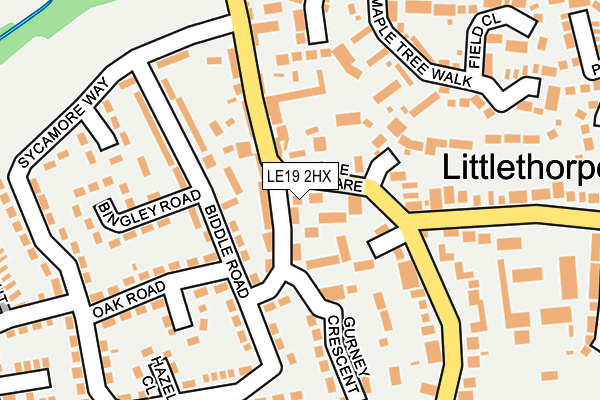 LE19 2HX map - OS OpenMap – Local (Ordnance Survey)