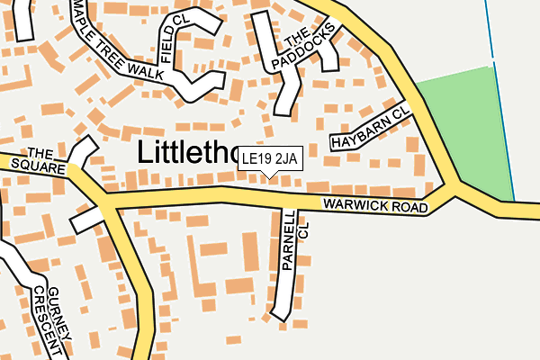 LE19 2JA map - OS OpenMap – Local (Ordnance Survey)
