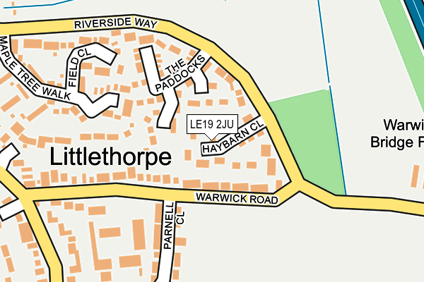 LE19 2JU map - OS OpenMap – Local (Ordnance Survey)