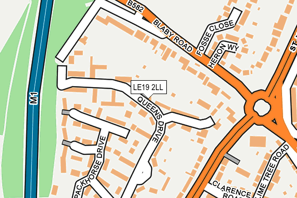 LE19 2LL map - OS OpenMap – Local (Ordnance Survey)