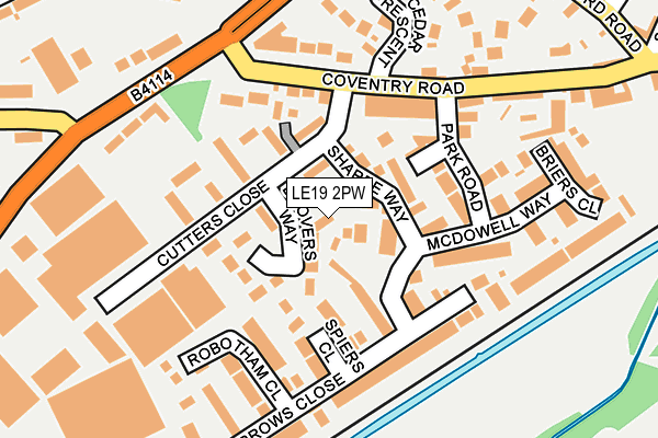 LE19 2PW map - OS OpenMap – Local (Ordnance Survey)