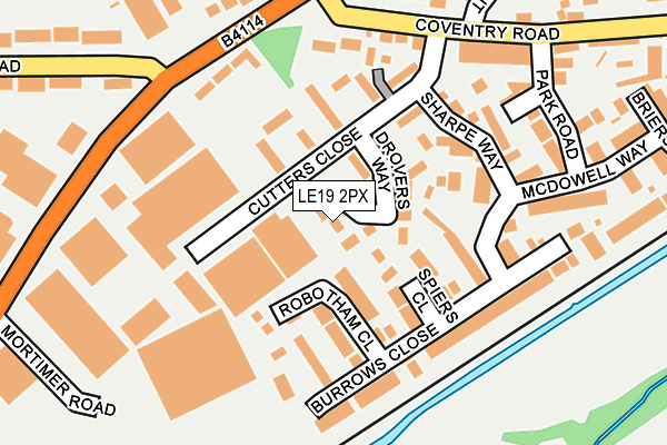 LE19 2PX map - OS OpenMap – Local (Ordnance Survey)