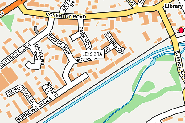 LE19 2RA map - OS OpenMap – Local (Ordnance Survey)