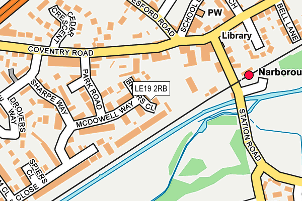 LE19 2RB map - OS OpenMap – Local (Ordnance Survey)