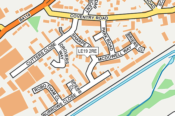 LE19 2RE map - OS OpenMap – Local (Ordnance Survey)