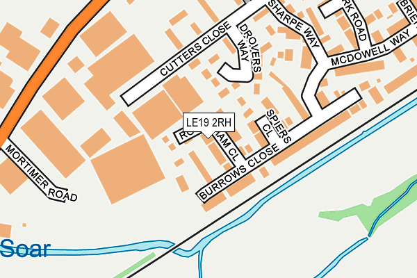 LE19 2RH map - OS OpenMap – Local (Ordnance Survey)