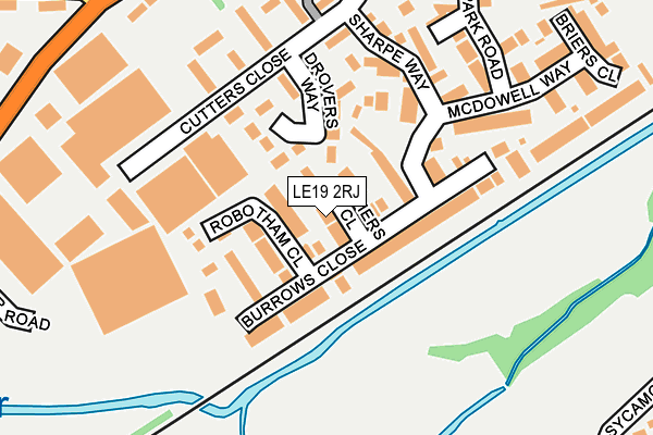LE19 2RJ map - OS OpenMap – Local (Ordnance Survey)
