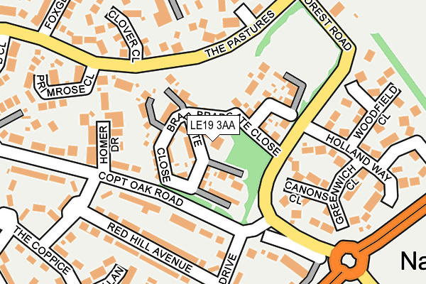 LE19 3AA map - OS OpenMap – Local (Ordnance Survey)