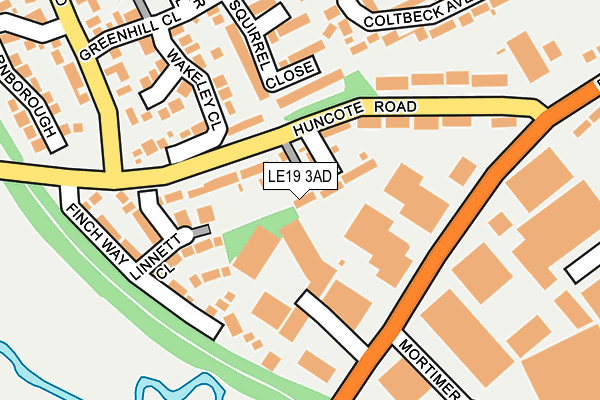 LE19 3AD map - OS OpenMap – Local (Ordnance Survey)